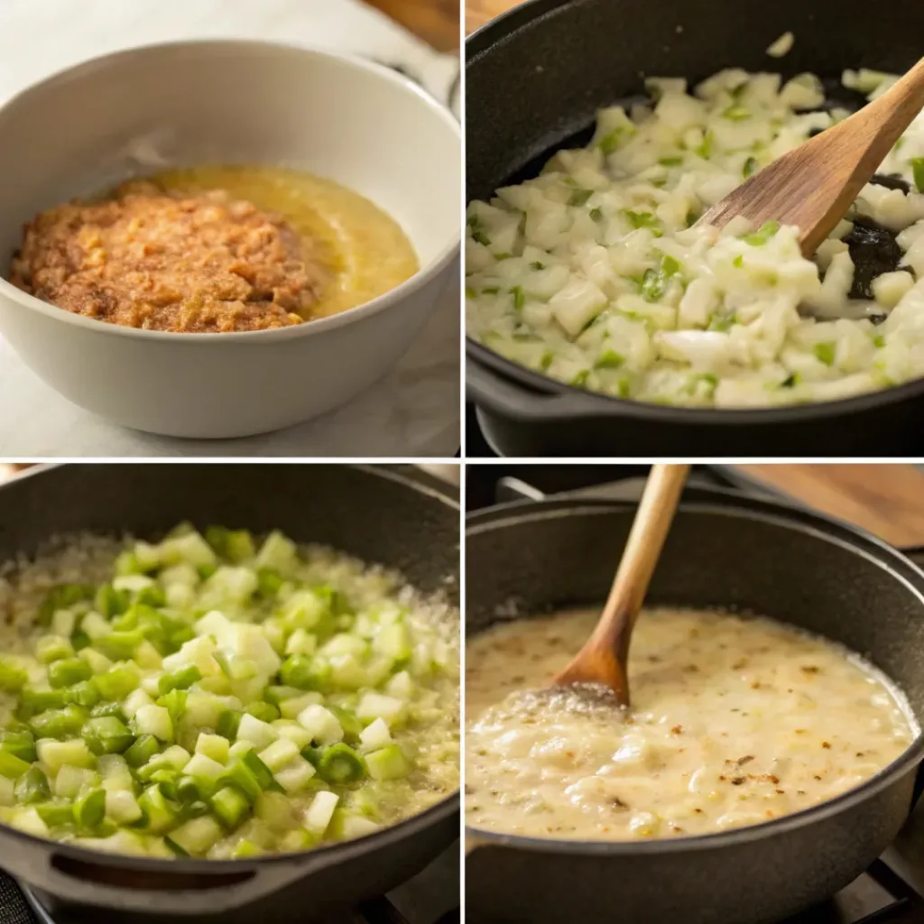 Chicken Cornbread Dressing – A Cozy Southern Classic 7 Step-by-step process of making chicken cornbread dressing