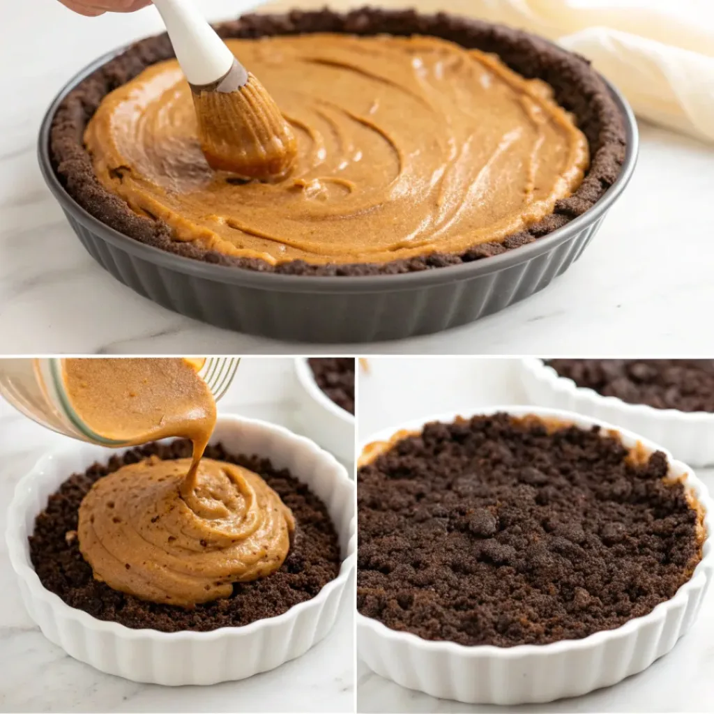 Rich and Silky Chocolate Peanut Butter Pie 7 Step-by-step process of making chocolate peanut butter pie