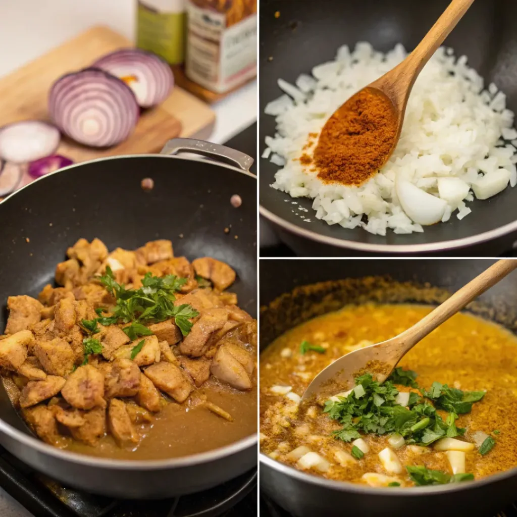 Step-by-step cooking process of Mulligatawny soup