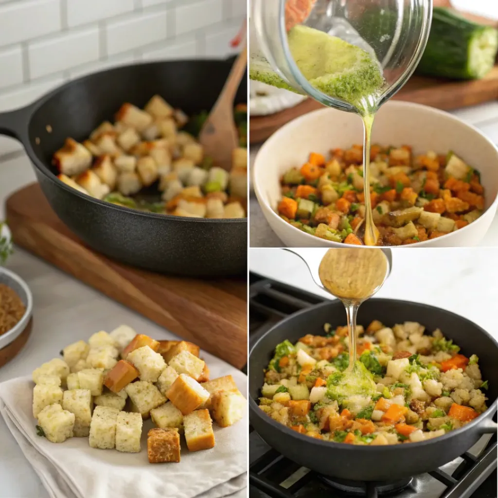 Vegetarian Stuffing – A Savory Holiday Favorite 7 Step-by-step preparation of vegetarian stuffing
