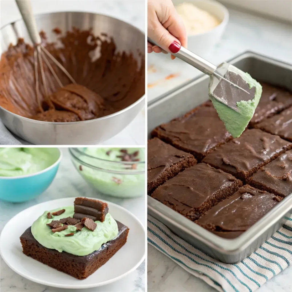 Mint Chocolate Brownies – Fudgy, Refreshing, and Irresistible 7 Step-by-step process of making mint chocolate brownies