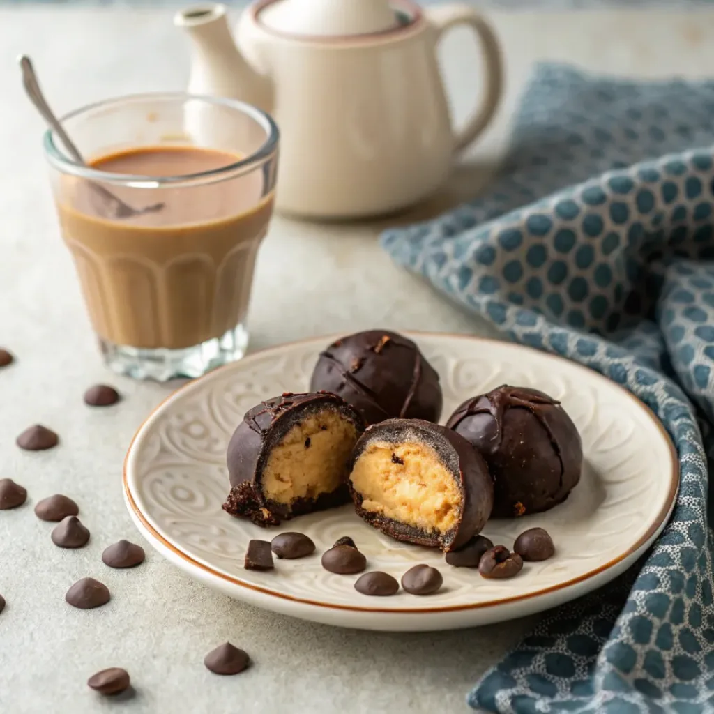 Peanut Butter Balls – Easy No-Bake Treats Everyone Loves 8 Peanut butter balls served with hot chocolate