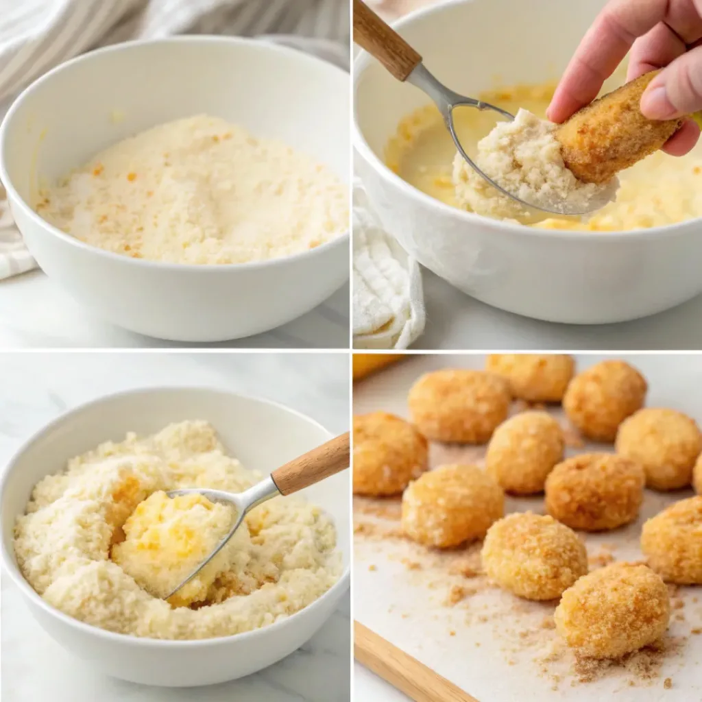 Potato Croquettes – Crispy Golden Bites of Comfort 7 step process of making Potato Croquettes