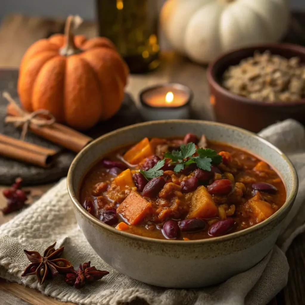 Pumpkin Chili with Beans and Spices