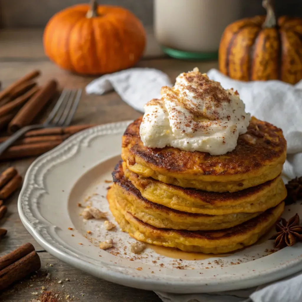 Pumpkin Cottage Cheese Pancakes