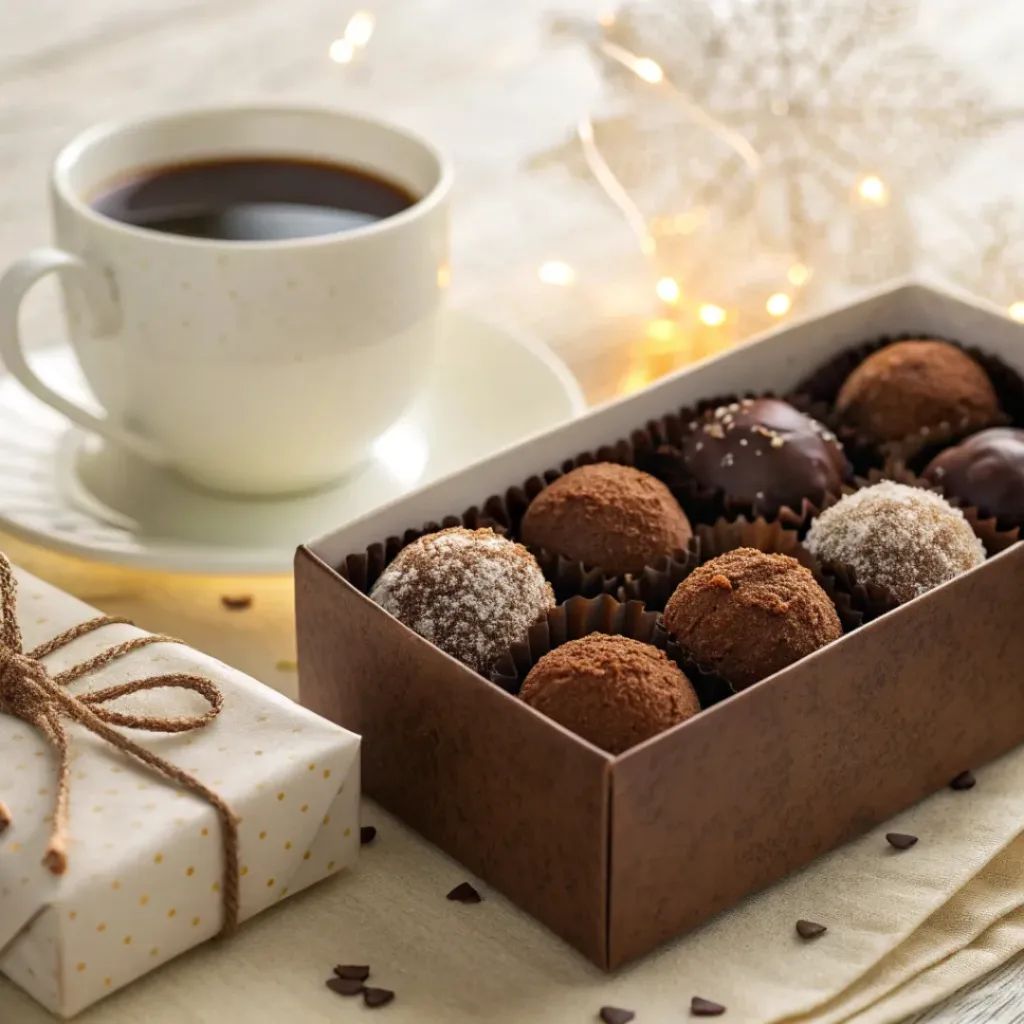 Chocolate Truffles – Easy Homemade Treats 8 Gift box of assorted chocolate truffles