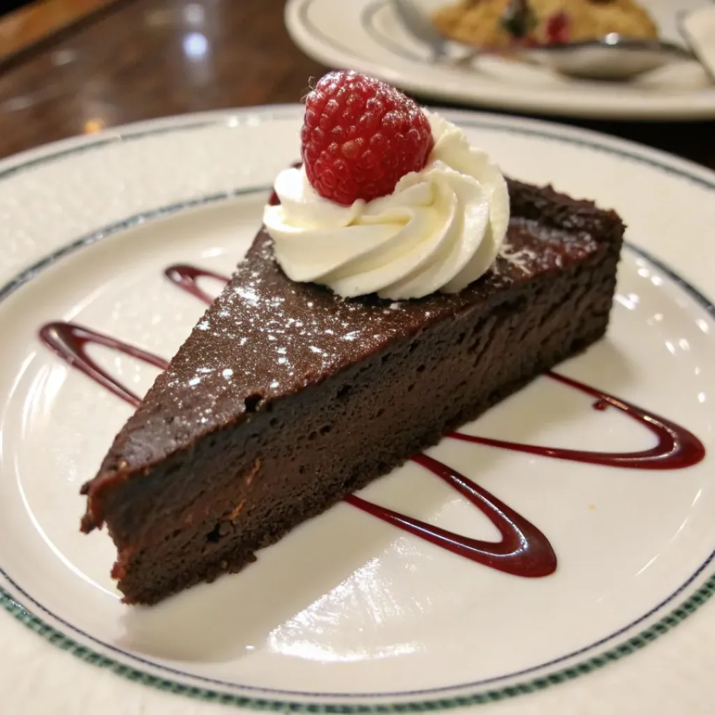 Flourless Chocolate Cake – Rich, Decadent, and Gluten-Free 8 Slice of flourless chocolate cake with whipped cream
