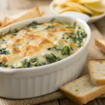 Creamy Spinach Dip – The Perfect Party Appetizer 9 Creamy baked spinach dip with melted cheese on top