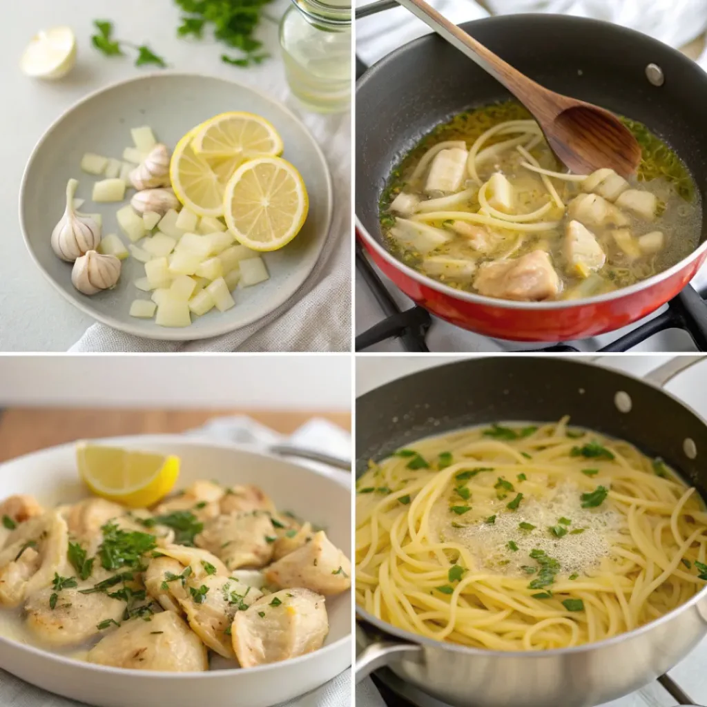 Comforting Italian Penicillin Soup Recipe with Herbs and Garlic 7 Step-by-step collage of cooking Italian Penicillin Soup