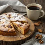Tuscan Coffee Cake with Walnut-Date Filling 9 Slice of Tuscan coffee cake with cinnamon swirl and glaze