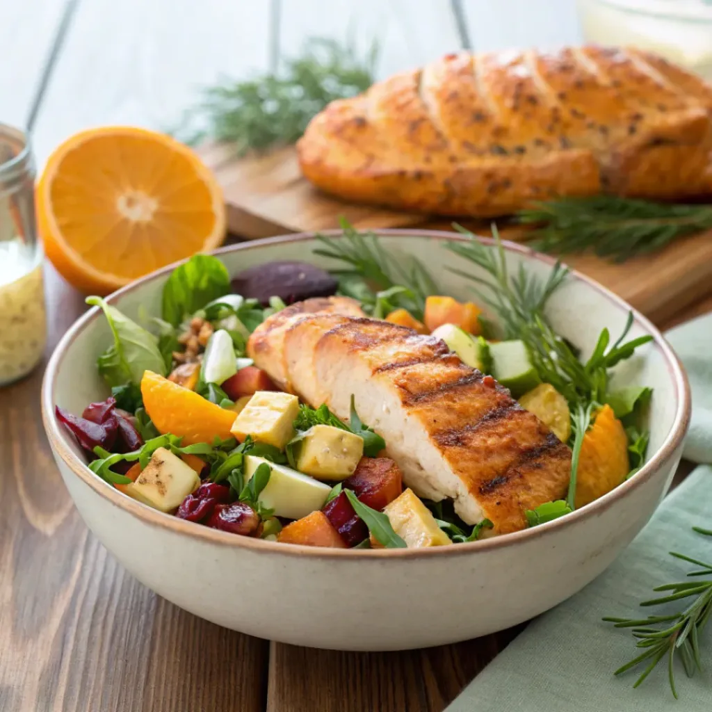 Easy Winter Crunch Salad Recipe for Any Meal 8 Winter Crunch Salad served with roasted chicken
