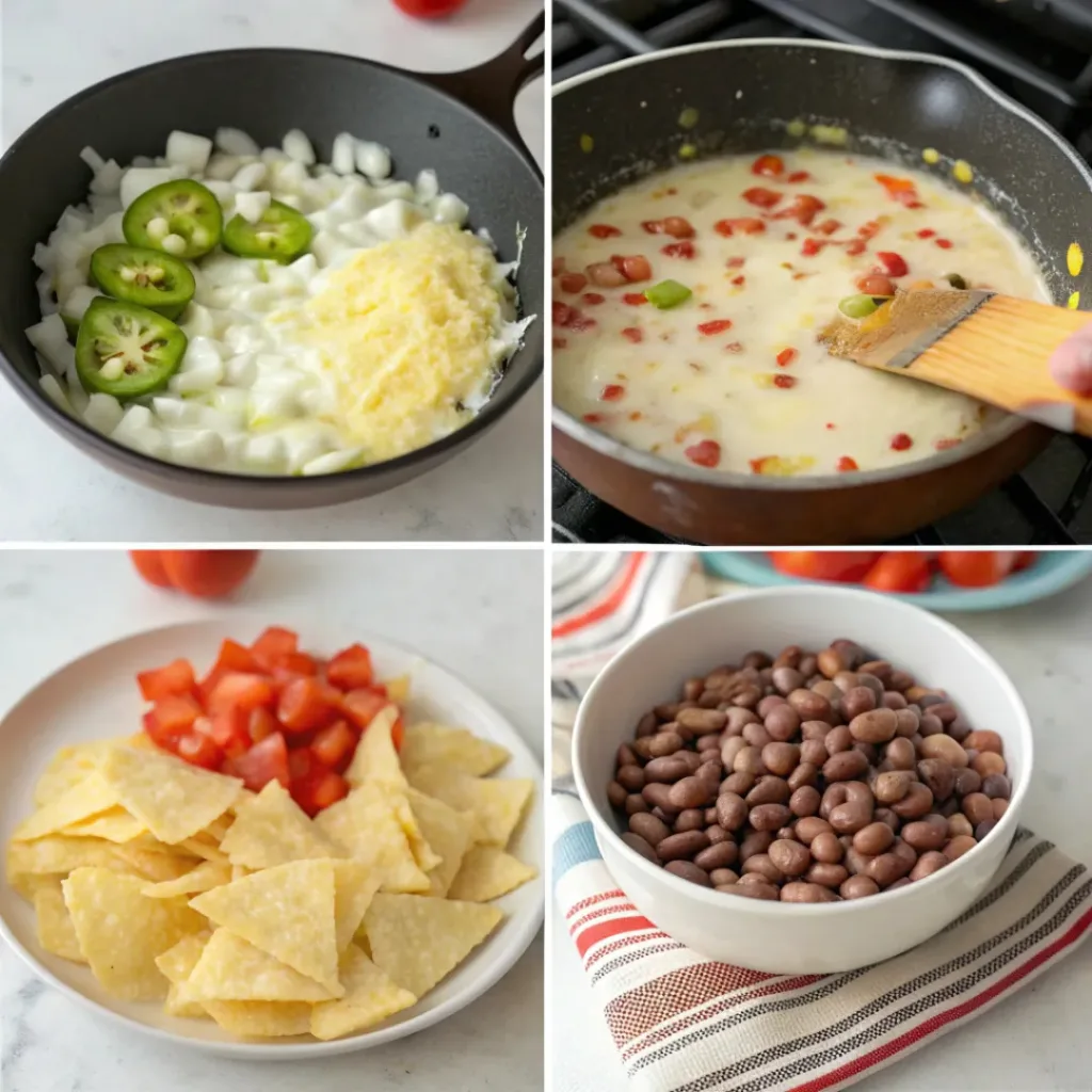 Cheesy Cowboy Queso Recipe – Loaded and Flavorful 7 Step-by-step making cowboy queso dip