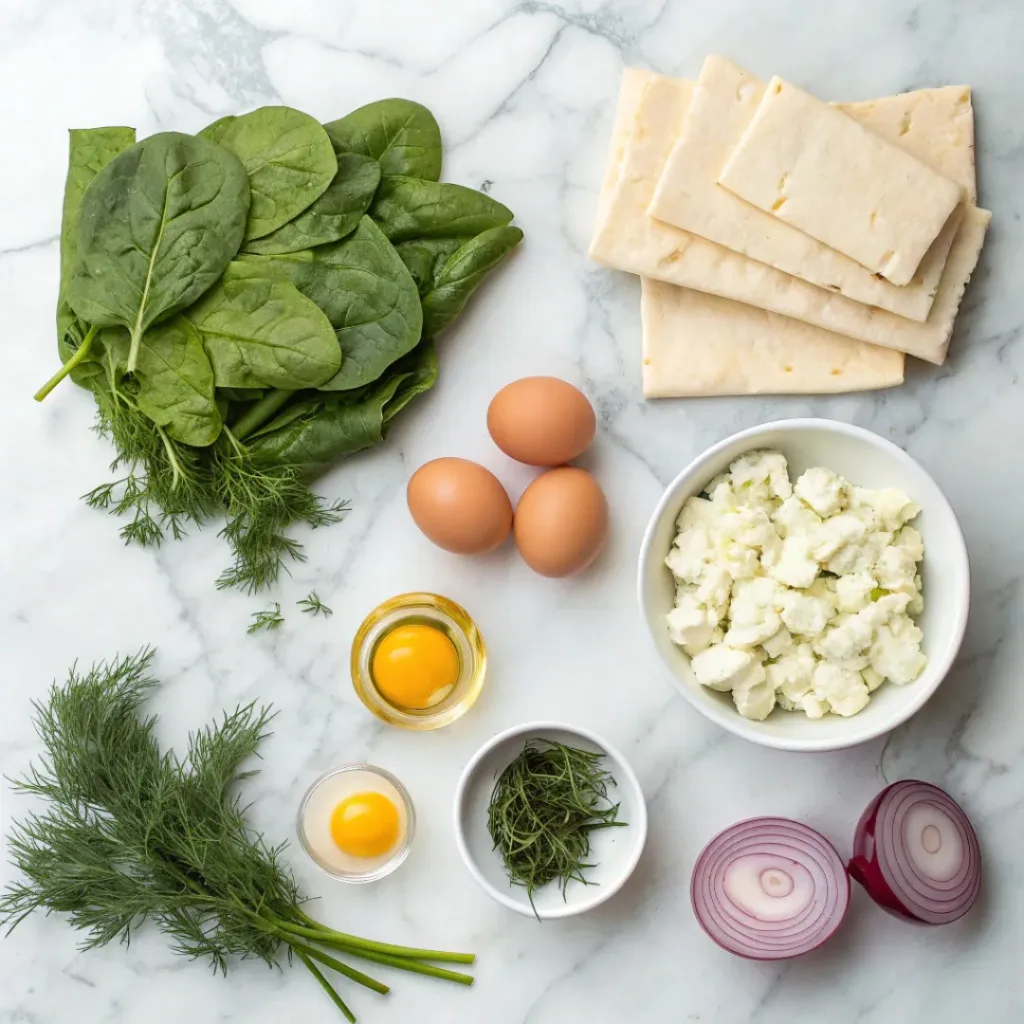 Homemade Spinach Feta Pie with Phyllo Crust 6 Ingredients for spinach feta pie