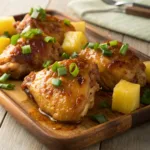 Baked chicken glazed with sweet pineapple sauce