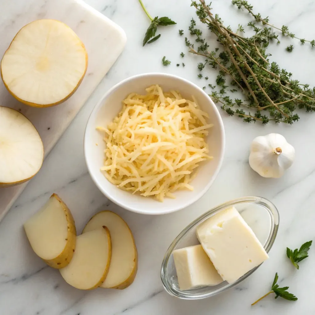 Baked Rutabaga Gratin with Cream and Herbs 6 Ingredients for making creamy rutabaga gratin