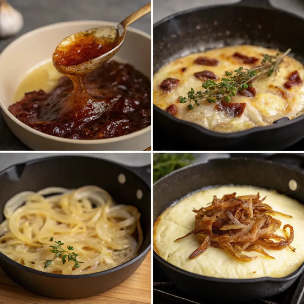 Baked Fontina With Caramelized Onions & Fig Jam 7 Step-by-step process of making Baked Fontina with Caramelized Onions & Fig Jam