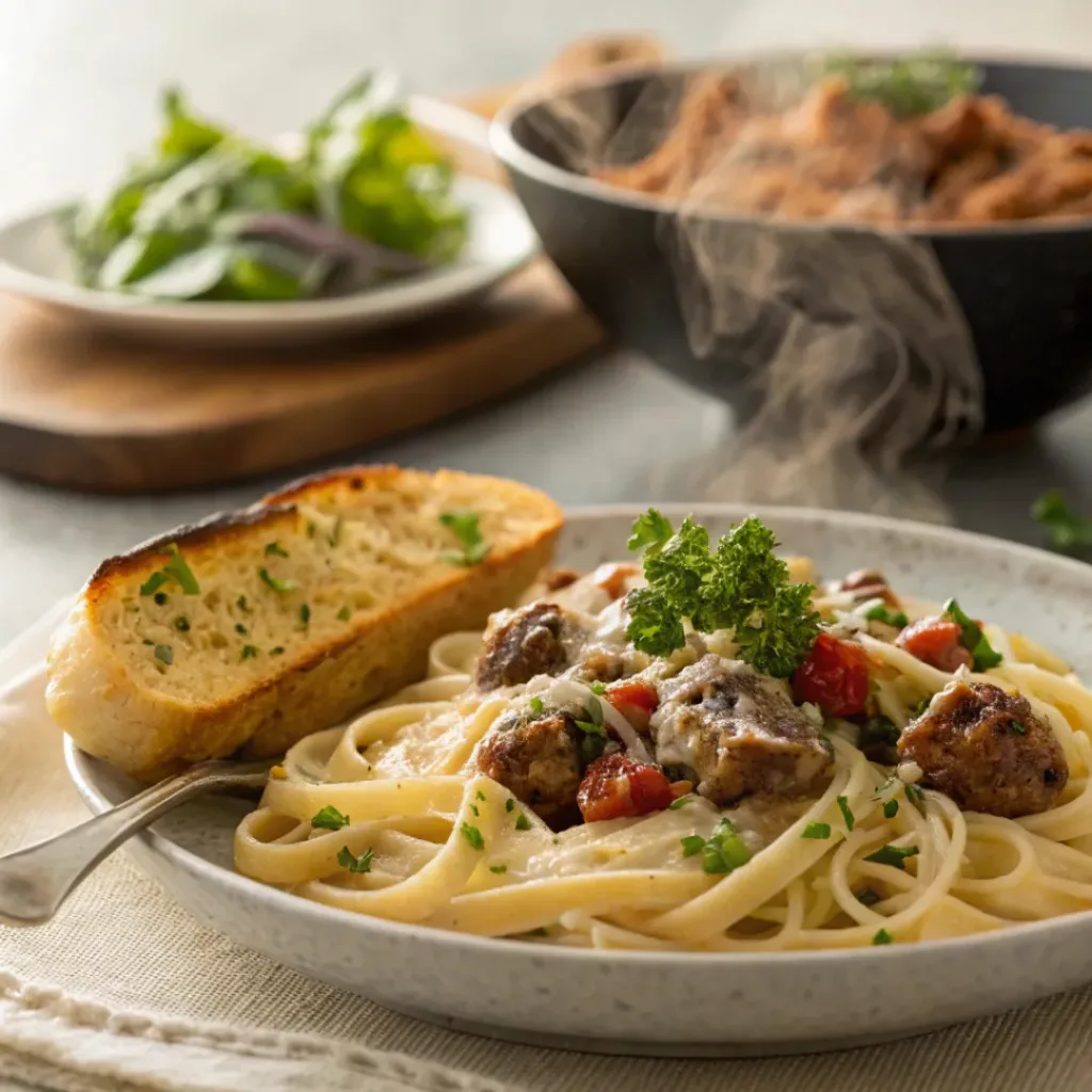 Creamy Cajun Sausage Pasta 8 Cajun Sausage Pasta making