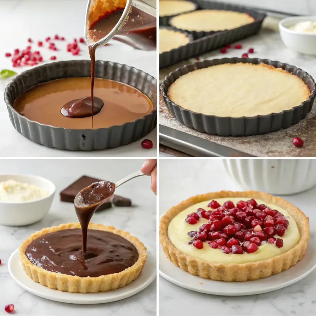 Chocolate Pomegranate Tart – Rich, Stunning, and Easy to Make 7 Step-by-step chocolate pomegranate tart making process