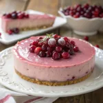 Close-up of Cranberry Mousse Pie on a plate