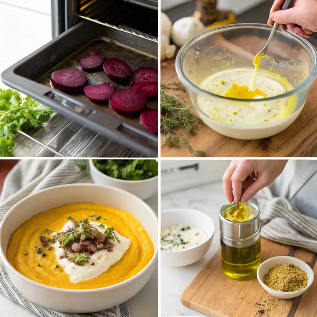 Golden Beet Dip – Vibrant, Healthy & Creamy 7 Step-by-step process of making Golden Beet Dip