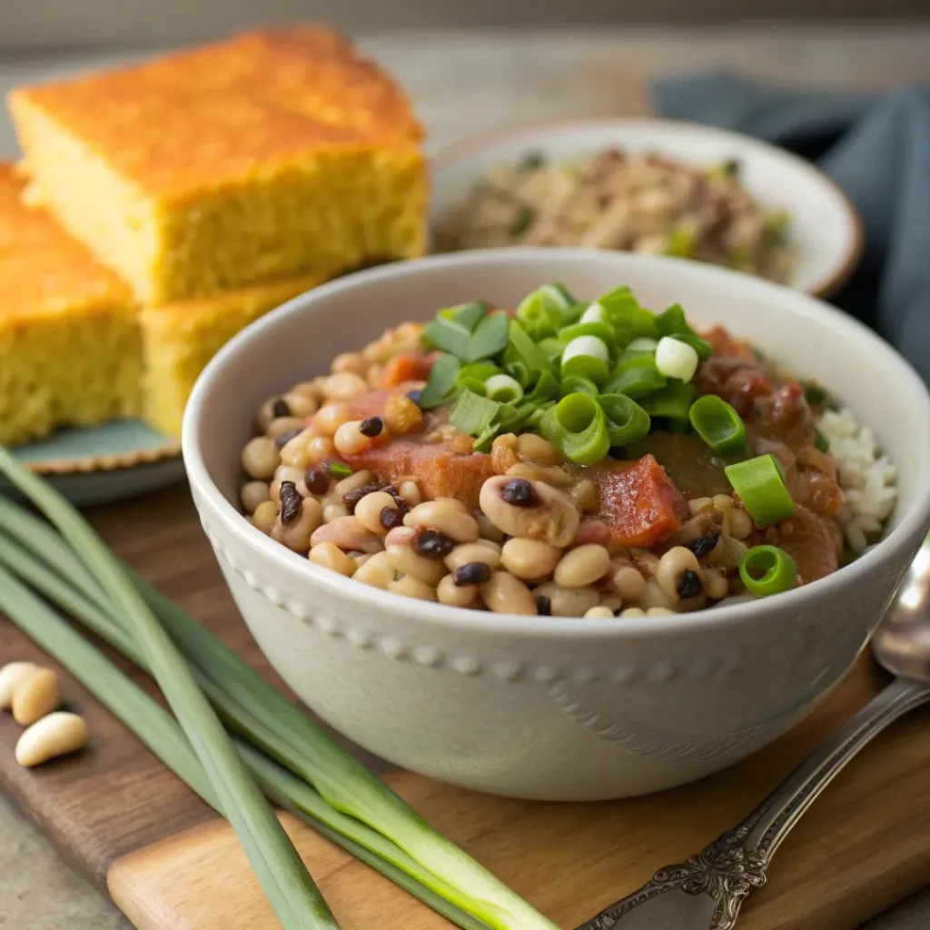 Hoppin’ John – Cozy Southern Comfort Made Easy 8 Bowl of Hoppin' John served with cornbread