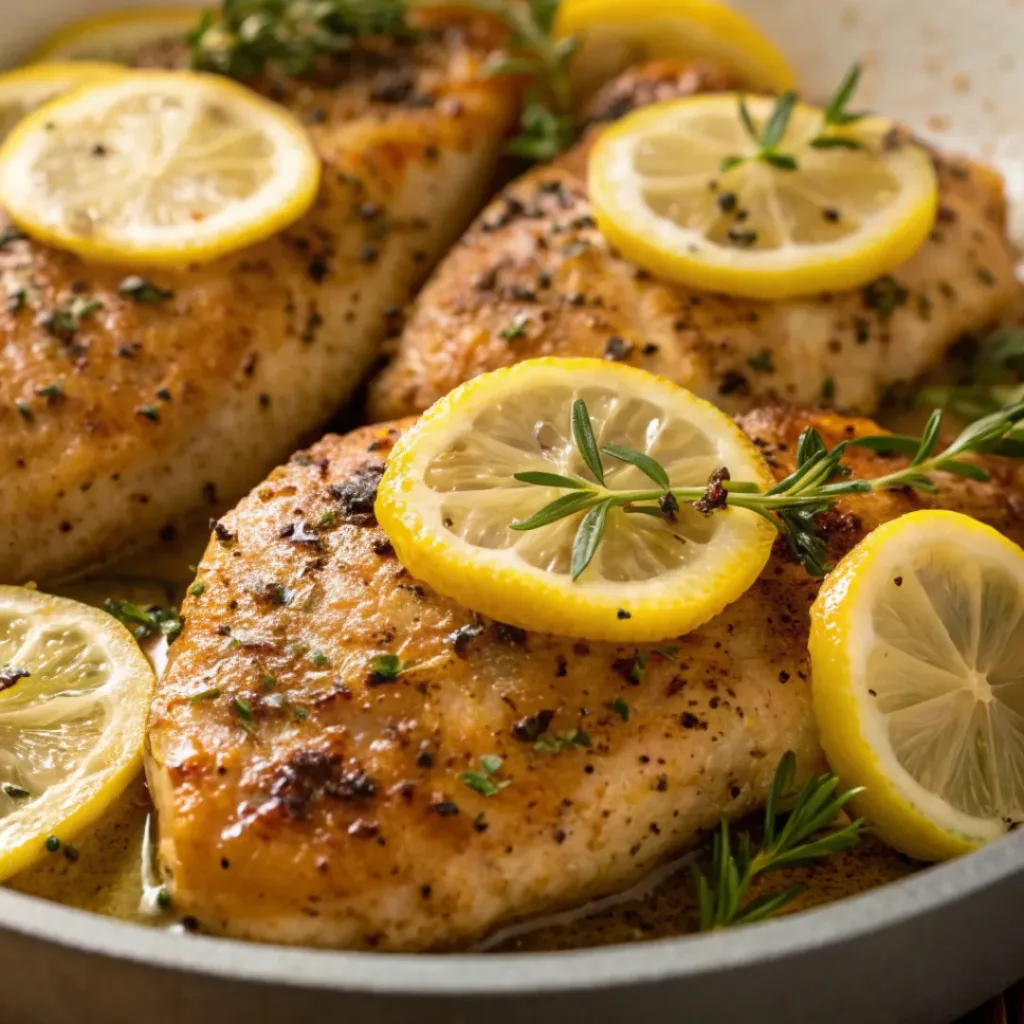 Sliced lemon pepper chicken served on a plate