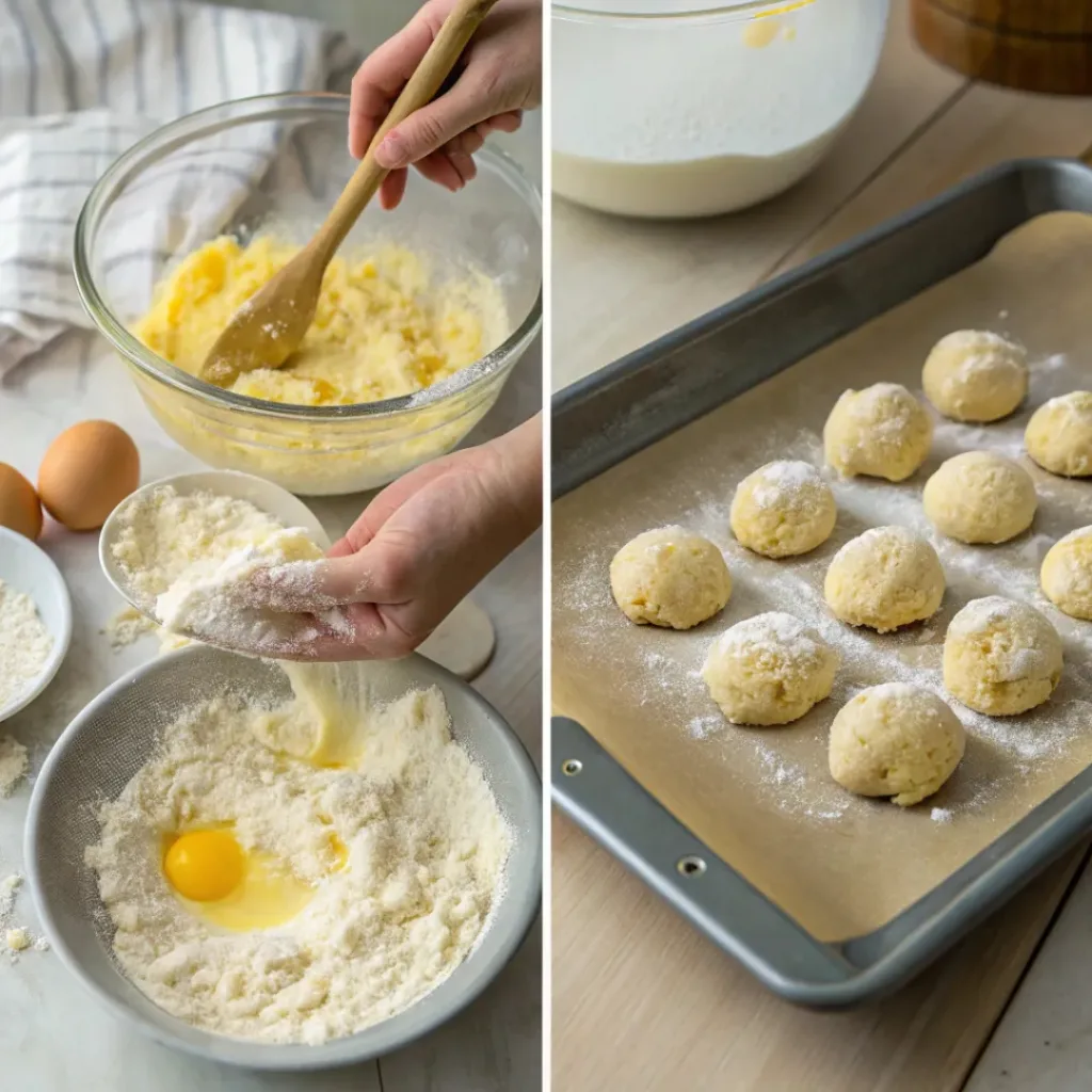 Collage showing steps to make Meyer Lemon Meltaways