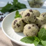 Plate of Mint Chocolate Chip Protein Balls