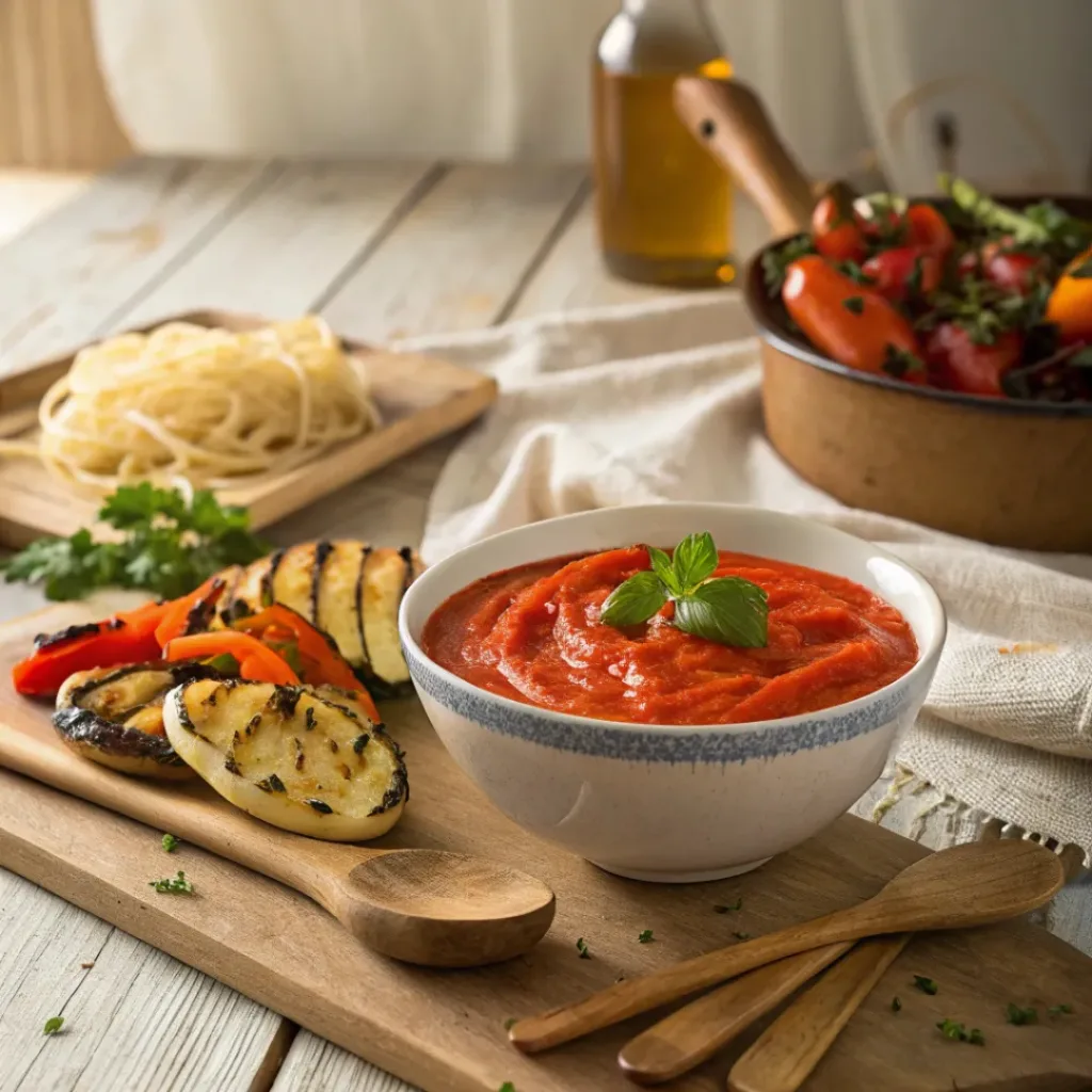 Roasted Red Pepper Sauce serving