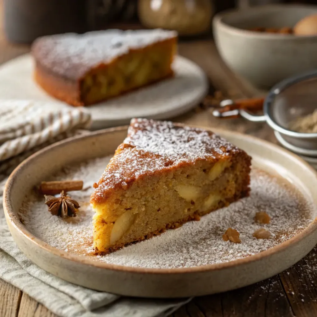 Slice of spiced swede cake