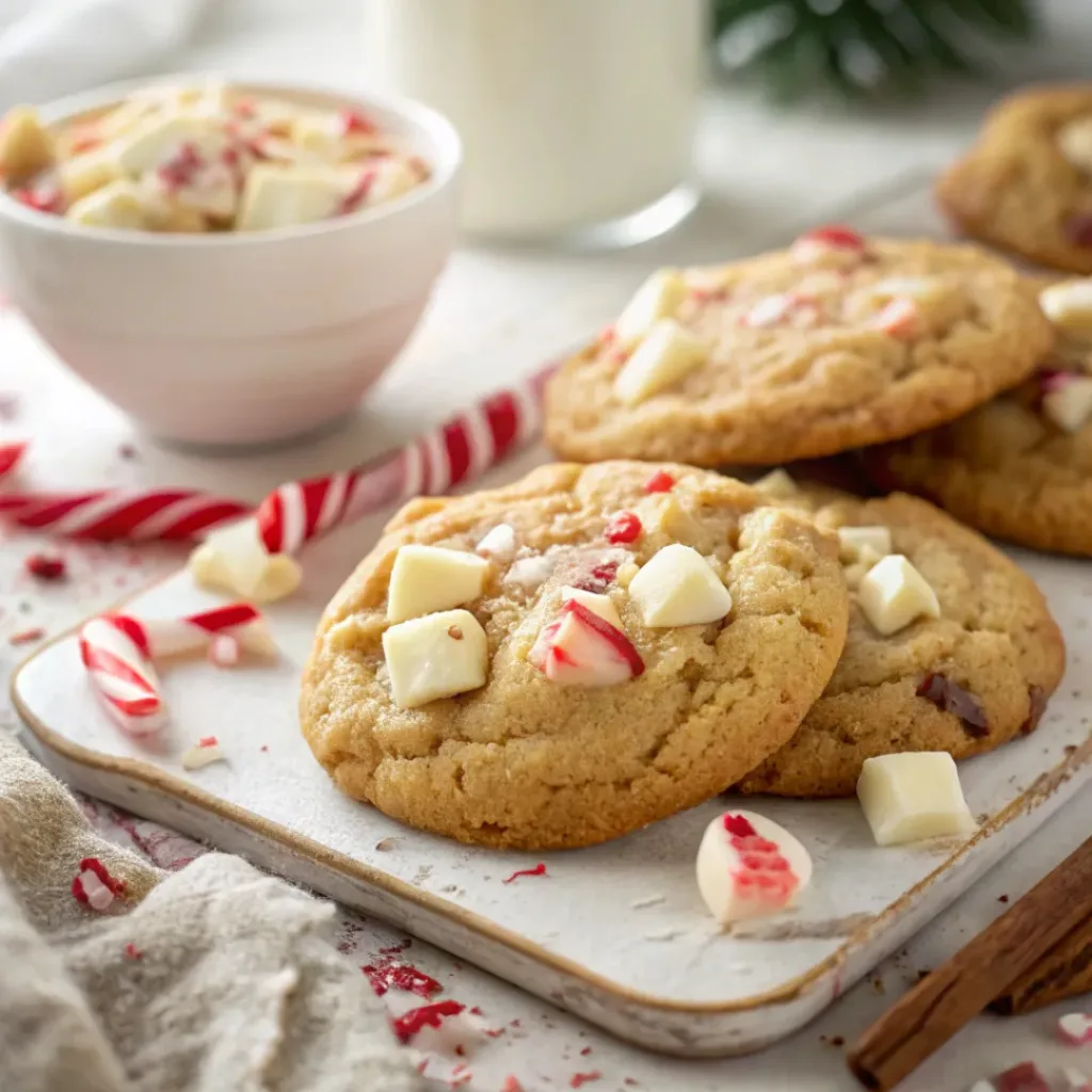White Chocolate Candy Cane Cookies