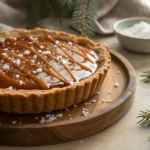 Salted Caramel Pie with whipped cream and caramel drizzle