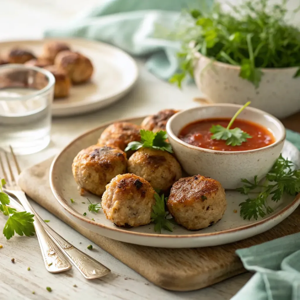Easy Baked Chicken Meatballs 8 Served Baked Chicken Meatballs
