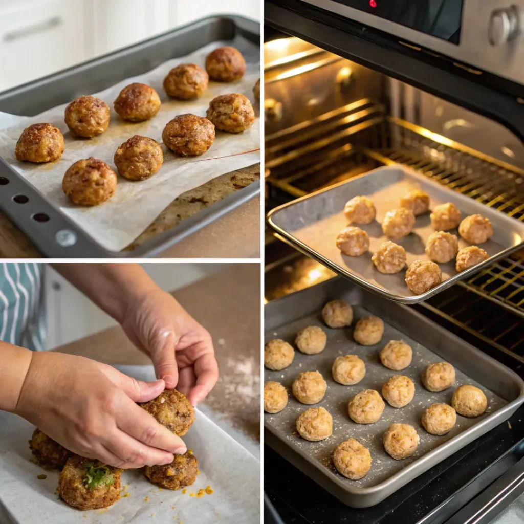 Easy Baked Chicken Meatballs 7 Step-by-step Baked Chicken Meatballs