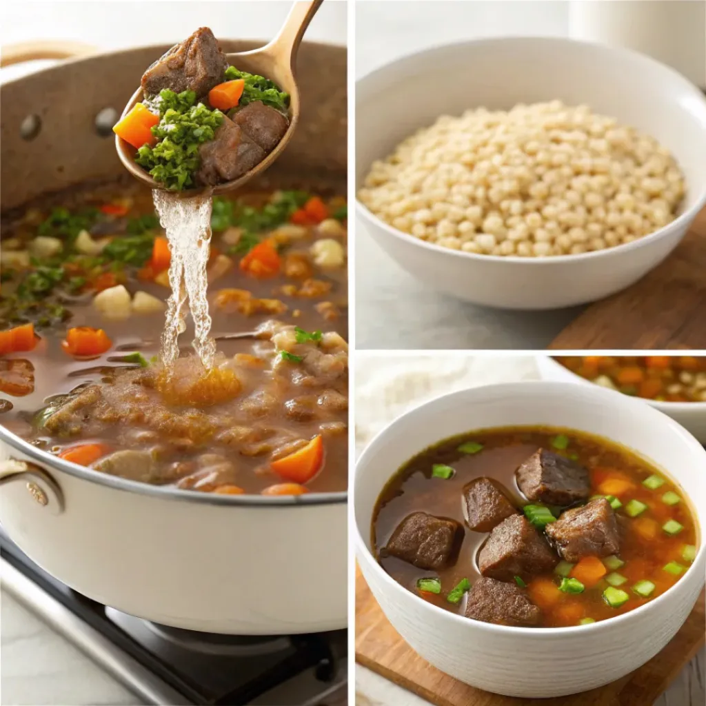 Step-by-step Beef Barley Soup process