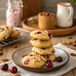 Cherry Almond Cookies with cherries and almond slices