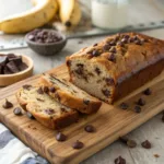 Chocolate Chip Banana Bread on cutting board