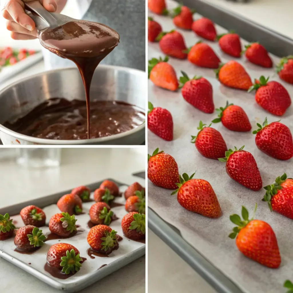 Step-by-step Chocolate Covered Strawberries