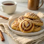 Cinnamon Roll Cookies drizzled with sweet glaze