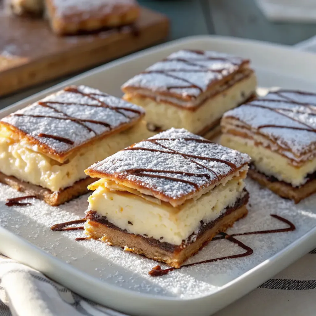 Classic Cannoli Squares on plate