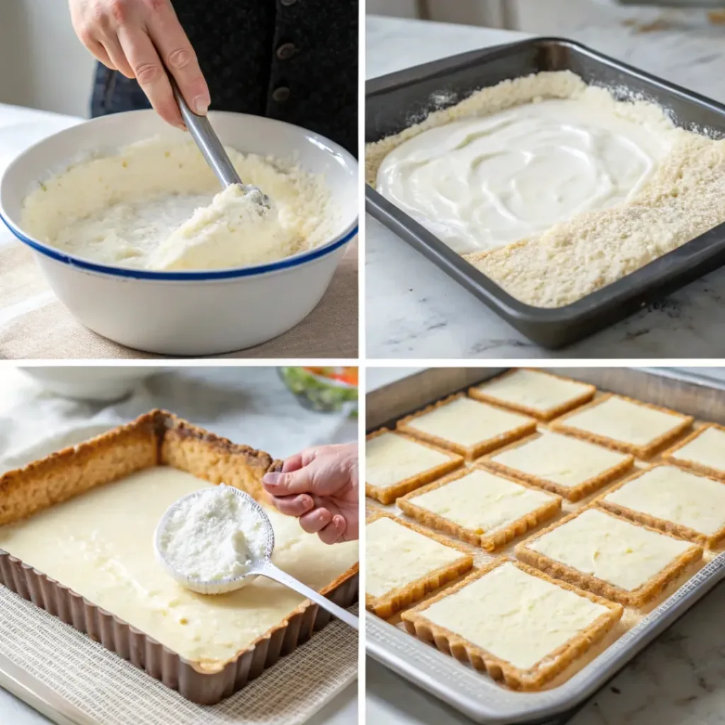 Step-by-step Classic Cannoli Squares