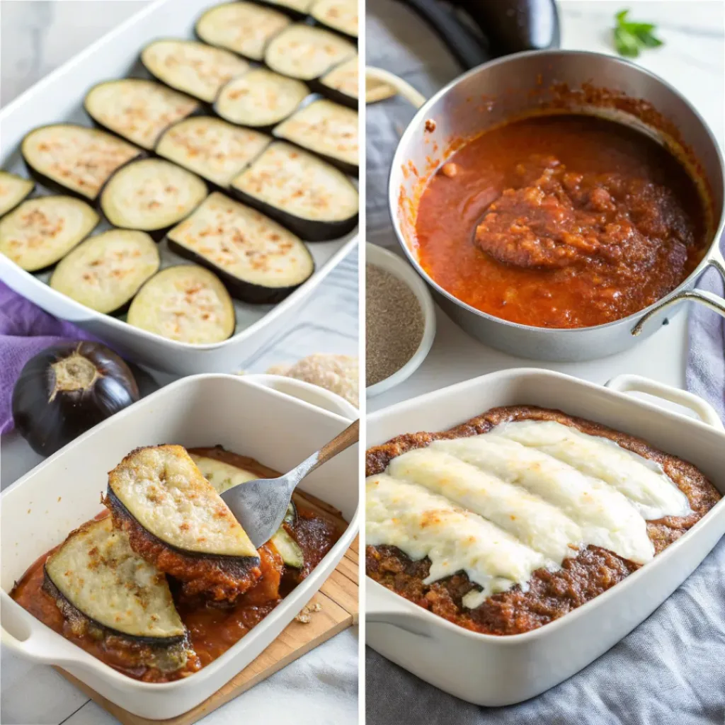 Step-by-step Moussaka preparation process