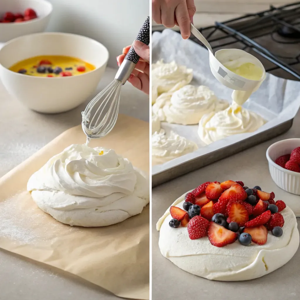 Step-by-step Pavlova preparation