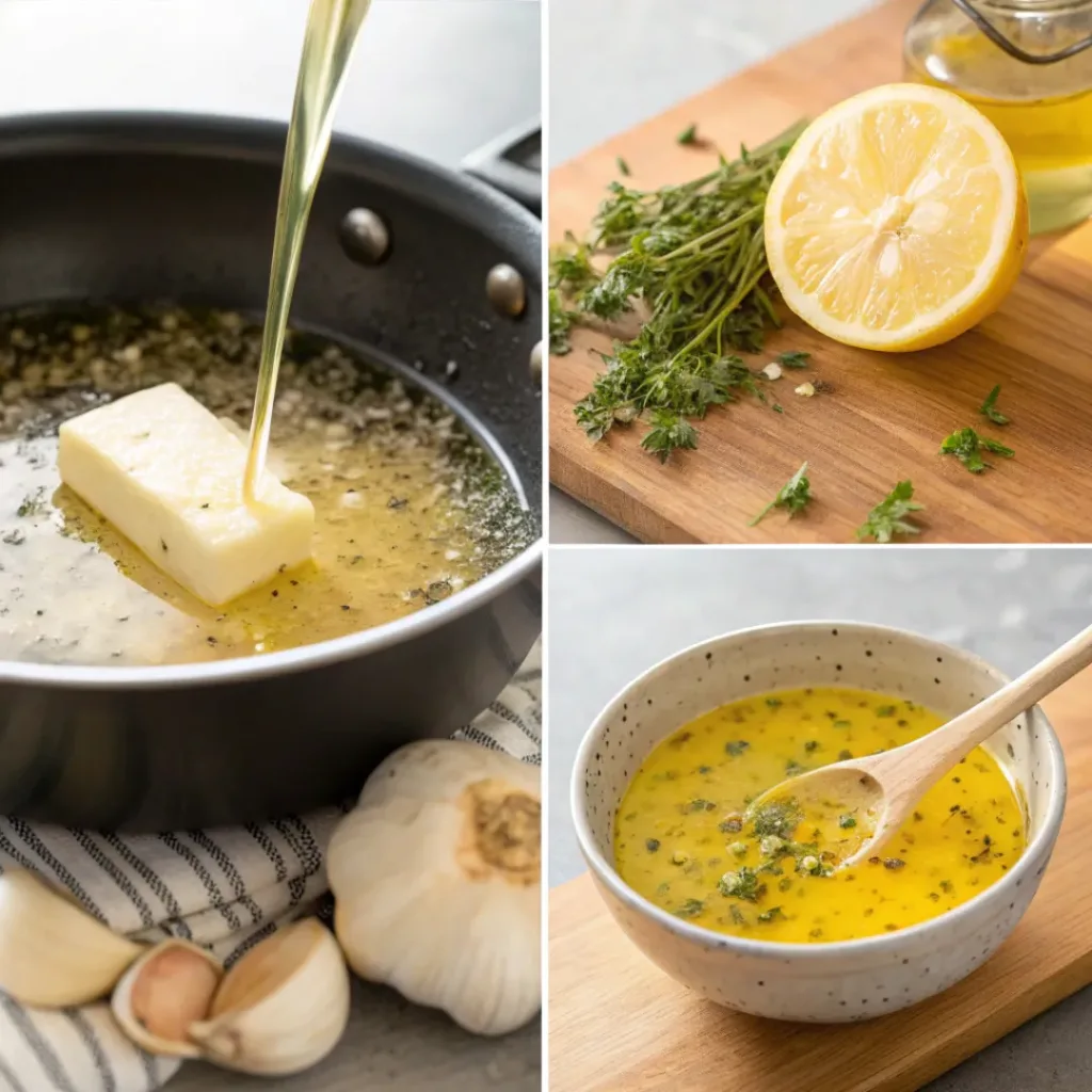 Cowboy Butter Sauce ingredients flat lay