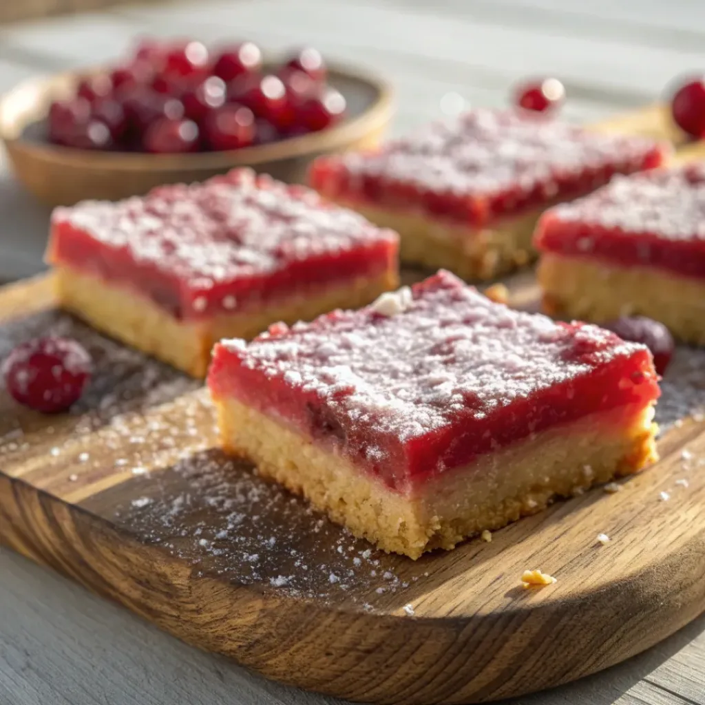 Cranberry Curd Bars on plate