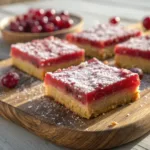 Cranberry Curd Bars on plate