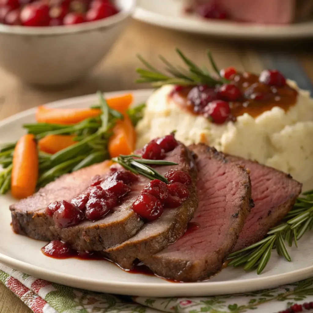 Cranberry Roast Beef serving