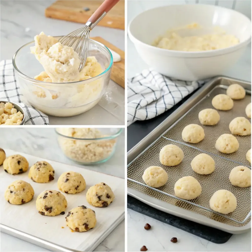 Cream Cheese Cookies – Soft, Tender, Bakery-Style Treats 7 Step-by-step collage of making cream cheese cookies