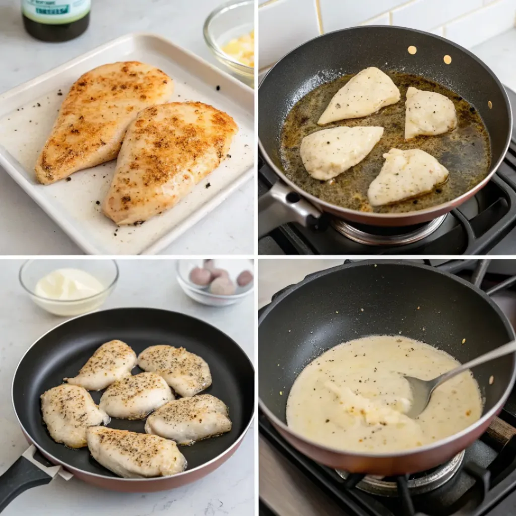 How to make creamy garlic chicken step by step