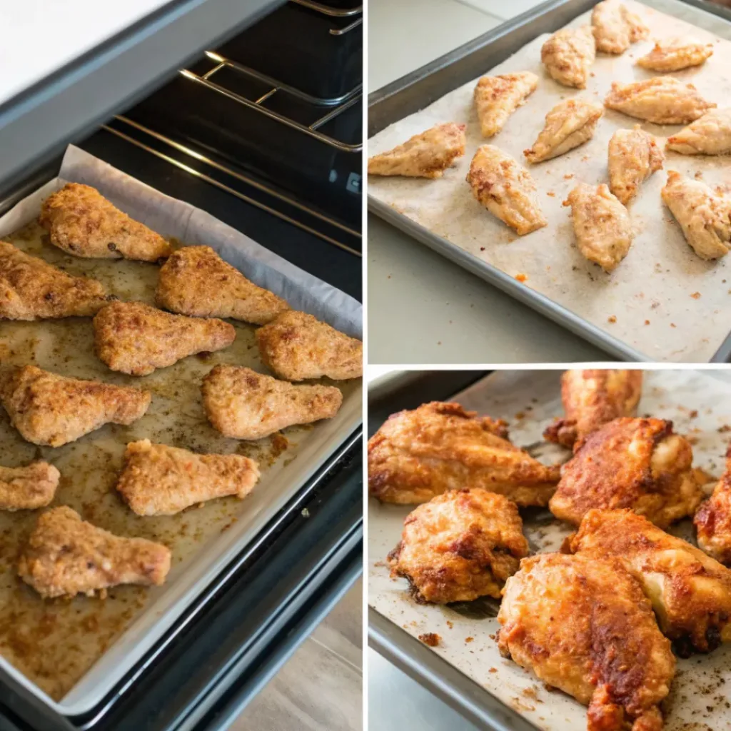 Crispy Baked Chicken Wings – Juicy & Golden 7 Step-by-step collage of making crispy baked chicken wings